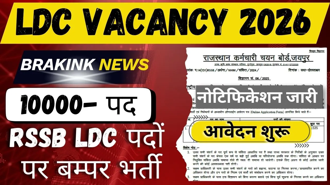 rajasthan LDC vacancy 2026