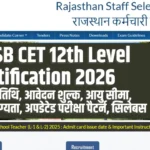 RSSB CET 12th Level Notification 2026